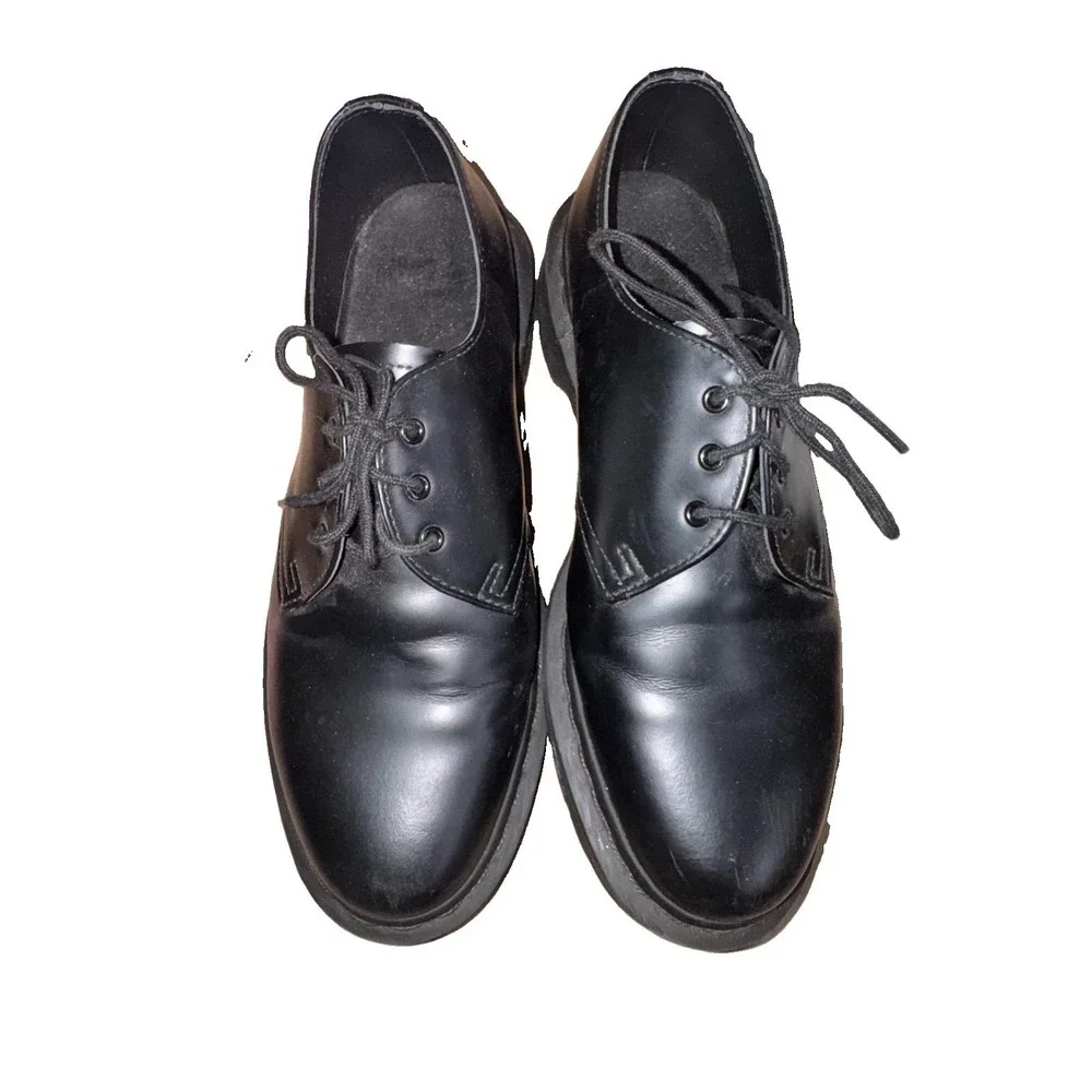 Dr Martens Oxford Shoes Mens Size 8 Us 1461 Mono Black Smooth Leather Dress